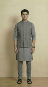 Ash Grey Signature Nehru Fit Jacket | 100% Woolen