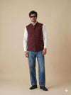 Maroon Signature Nehru Fit Jacket | 100% Woolen