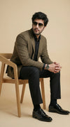 Olive Tweed Blazer | 100% Wool, Classic Structured Fit