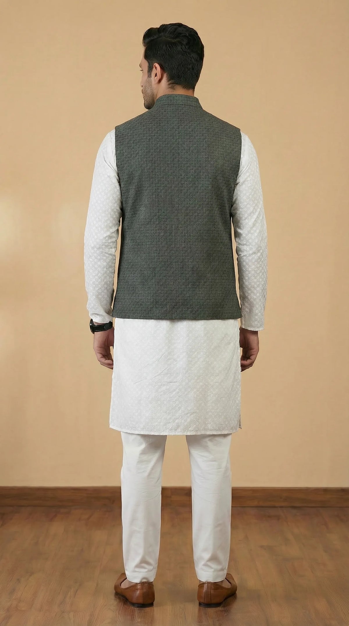 Forest Green Signature Nehru Fit Jacket | 100% Woolen