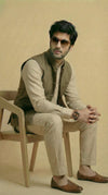 Reversible Biscuit Brown Nehru Fit Jacket | 100% Woolen
