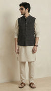 Reversible Tan & Black Nehru Fit Jacket | 100% Woolen