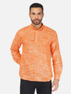 Pure Khadi Short Kurta in Orange Color