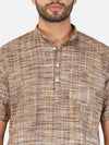 Pure Khadi Short Kurta in Coffee Color