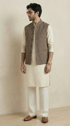 Dusty Brown Signature Nehru Fit Jacket | 100% Woolen