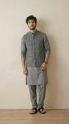 Ash Grey Signature Nehru Fit Jacket | 100% Woolen