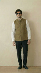 Fresh Green Signature Nehru Fit Jacket | 100% Woolen