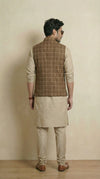 Reversible Biscuit Brown Nehru Fit Jacket | 100% Woolen