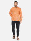Pure Khadi Short Kurta in Orange Color