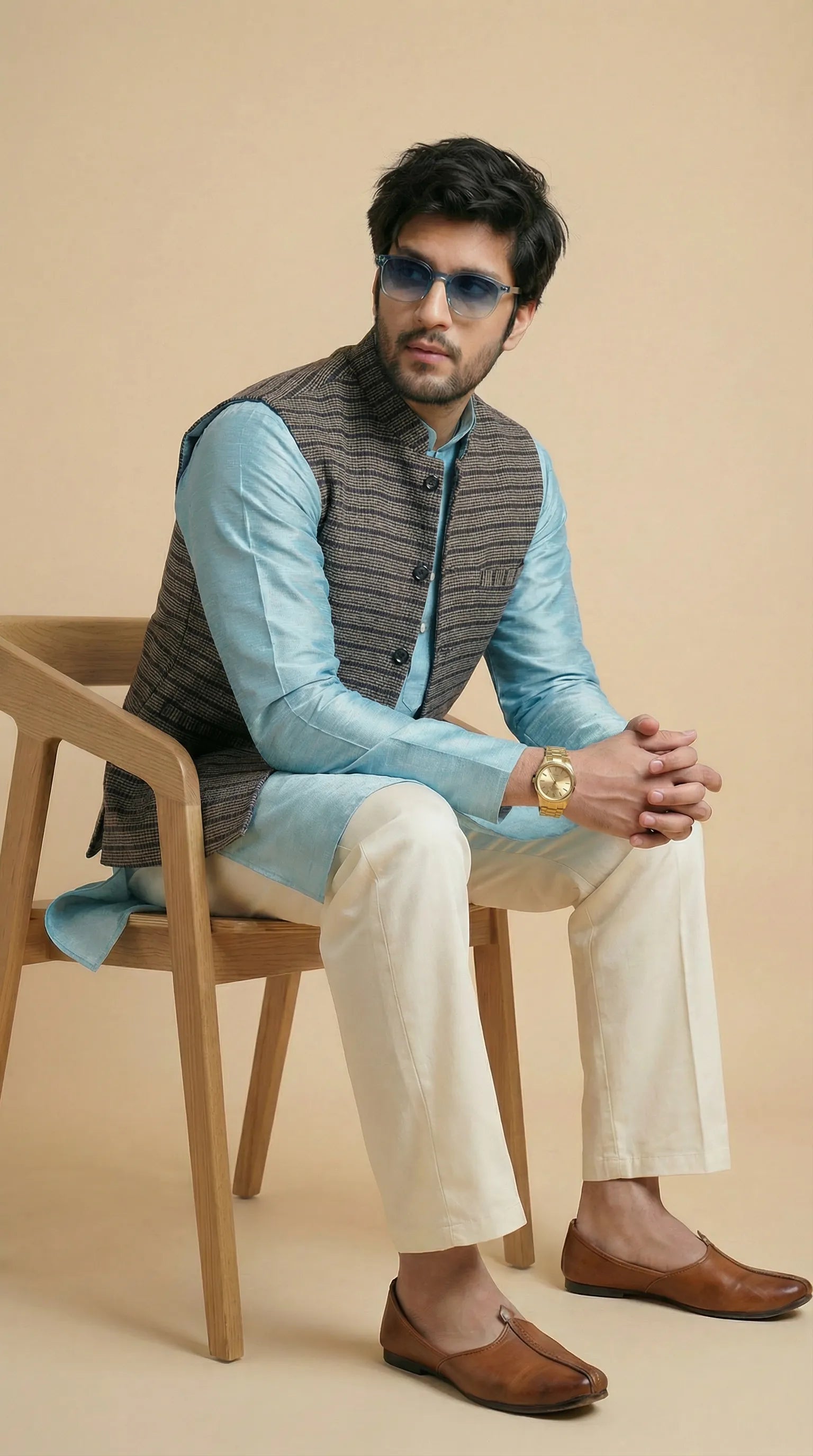 Steel Grey Signature Nehru Fit Jacket | 100% Woolen