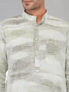 Khadi Kurta Traditional Off-White Blended with Green Colour
