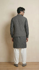 Reversible Iron Grey Nehru Fit Jacket | 100% Woolen