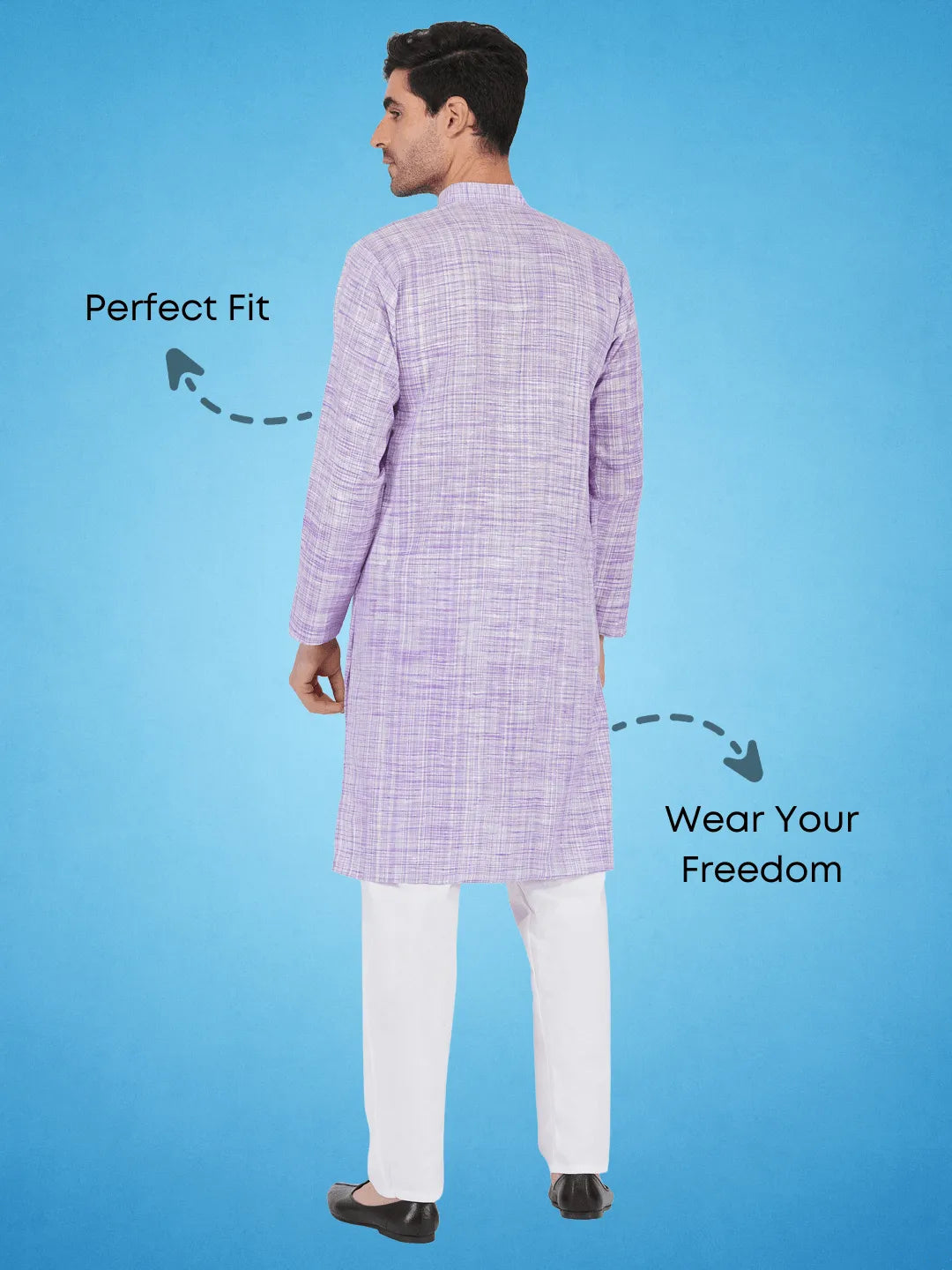 Purple Colour Khadi Kurta