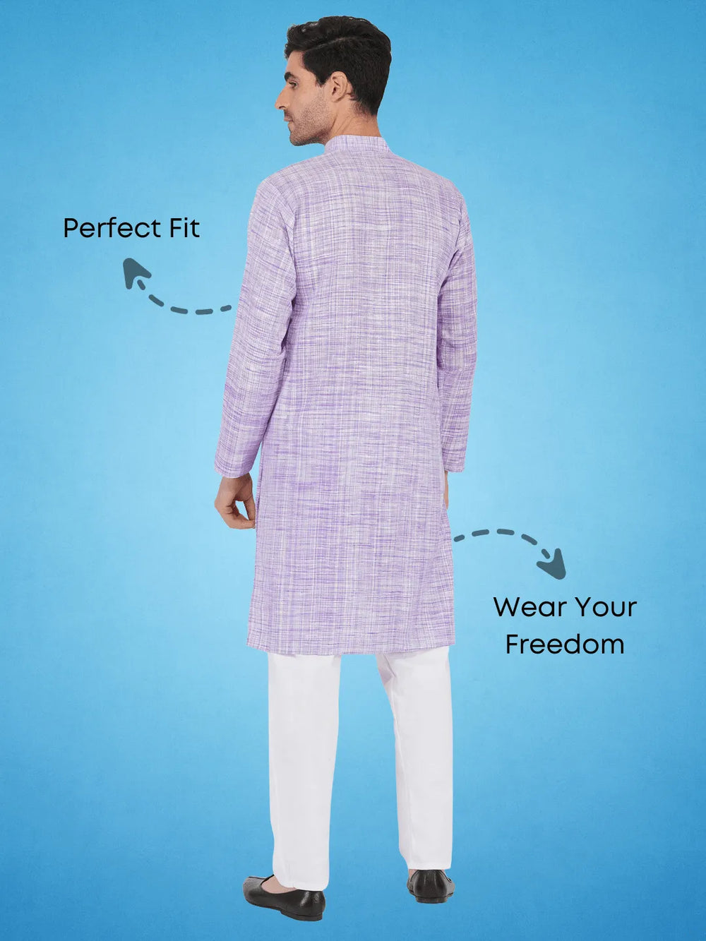Purple Colour Khadi Kurta