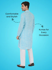 Light Blue Khadi Kurta