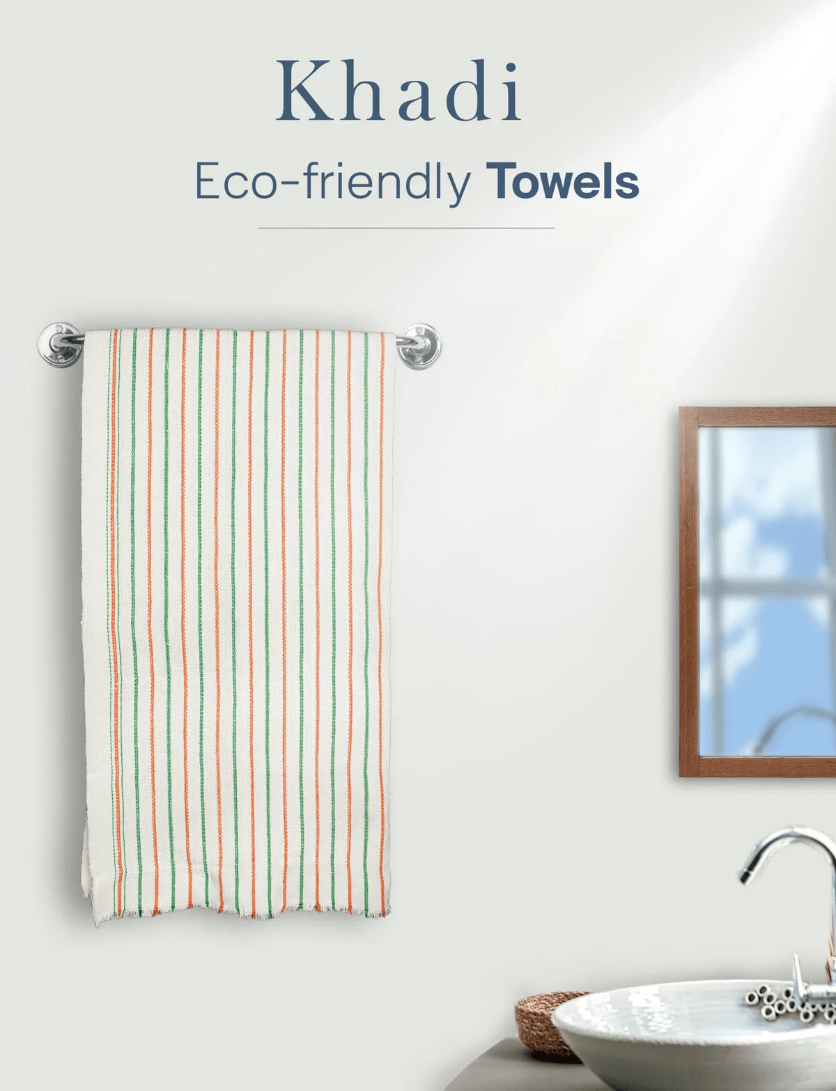 100% Cotton Khadi Towel White Color