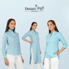 Women Khadi Long Kurti in Pastel Blue