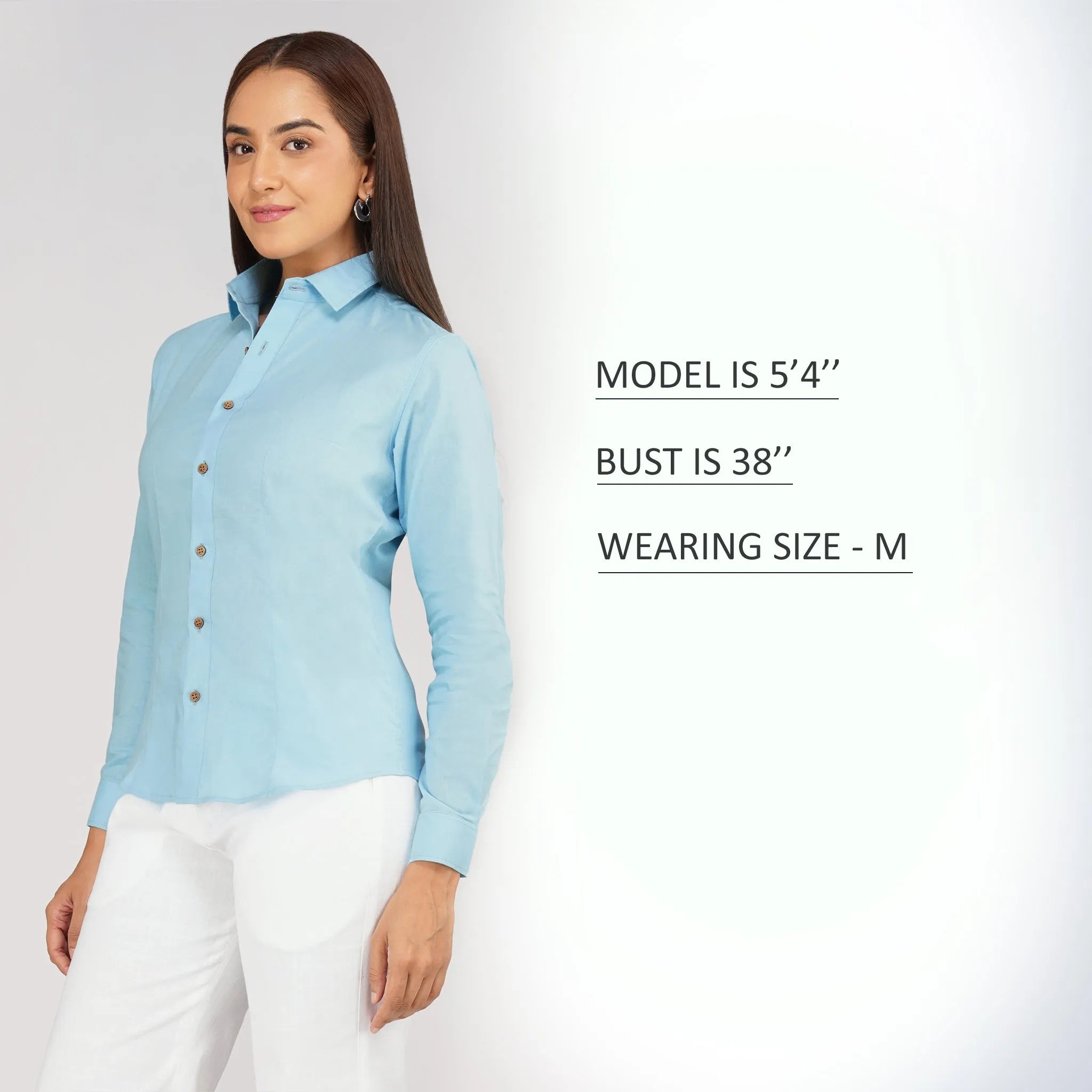Women's Khadi Shirt in Pastel blue