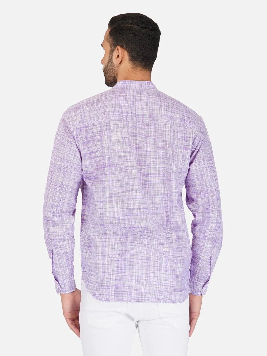 Pure Khadi Short Kurta in Purple Color