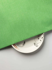 Green Colour Plain Pure Khadi Fabric