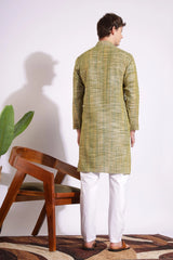 Dark Green Khadi Kurta