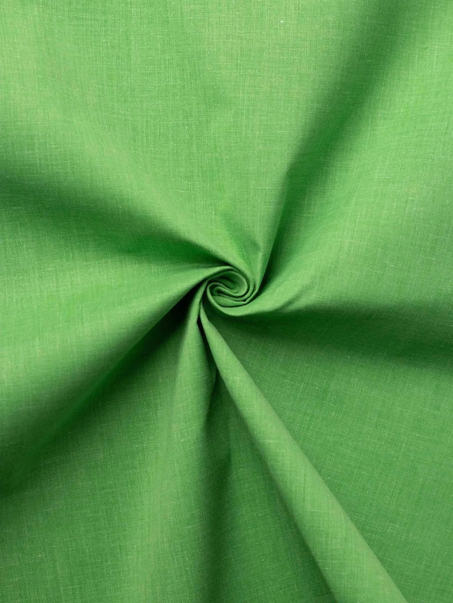 Green Colour Plain Pure Khadi Fabric