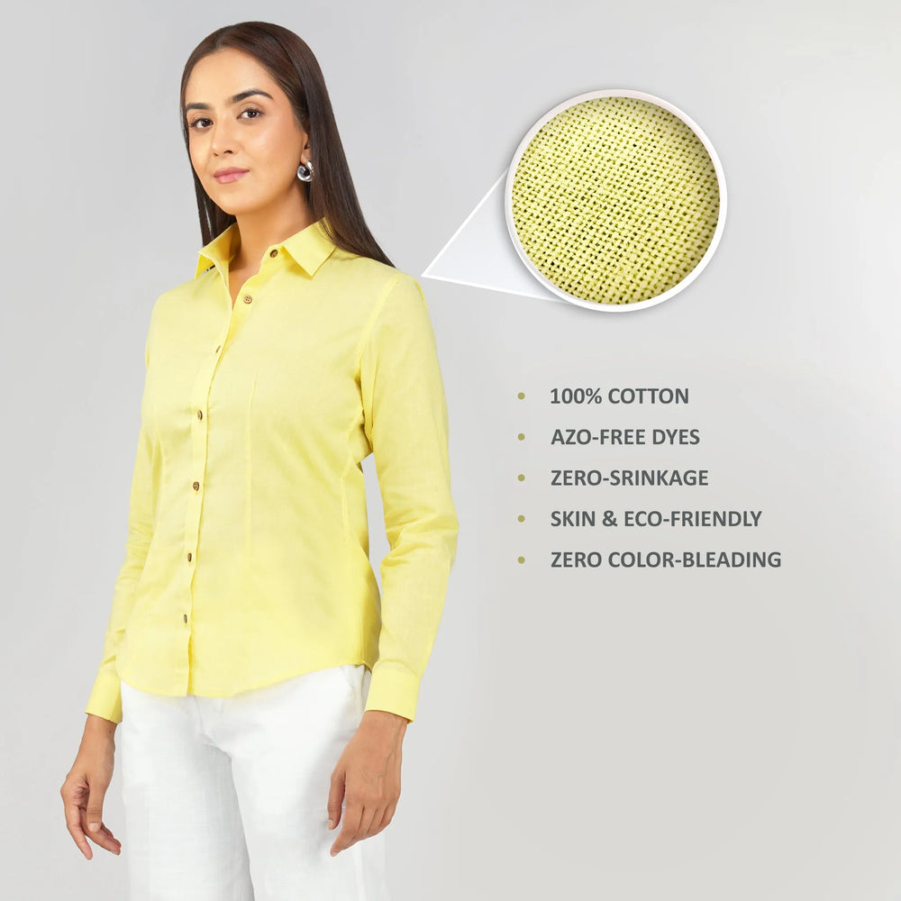 Women's Khadi Shirt Pastel Yellow