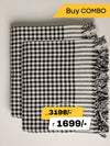 Hand Woven Khadi Blankets, Khes, Throw - All Season - Black