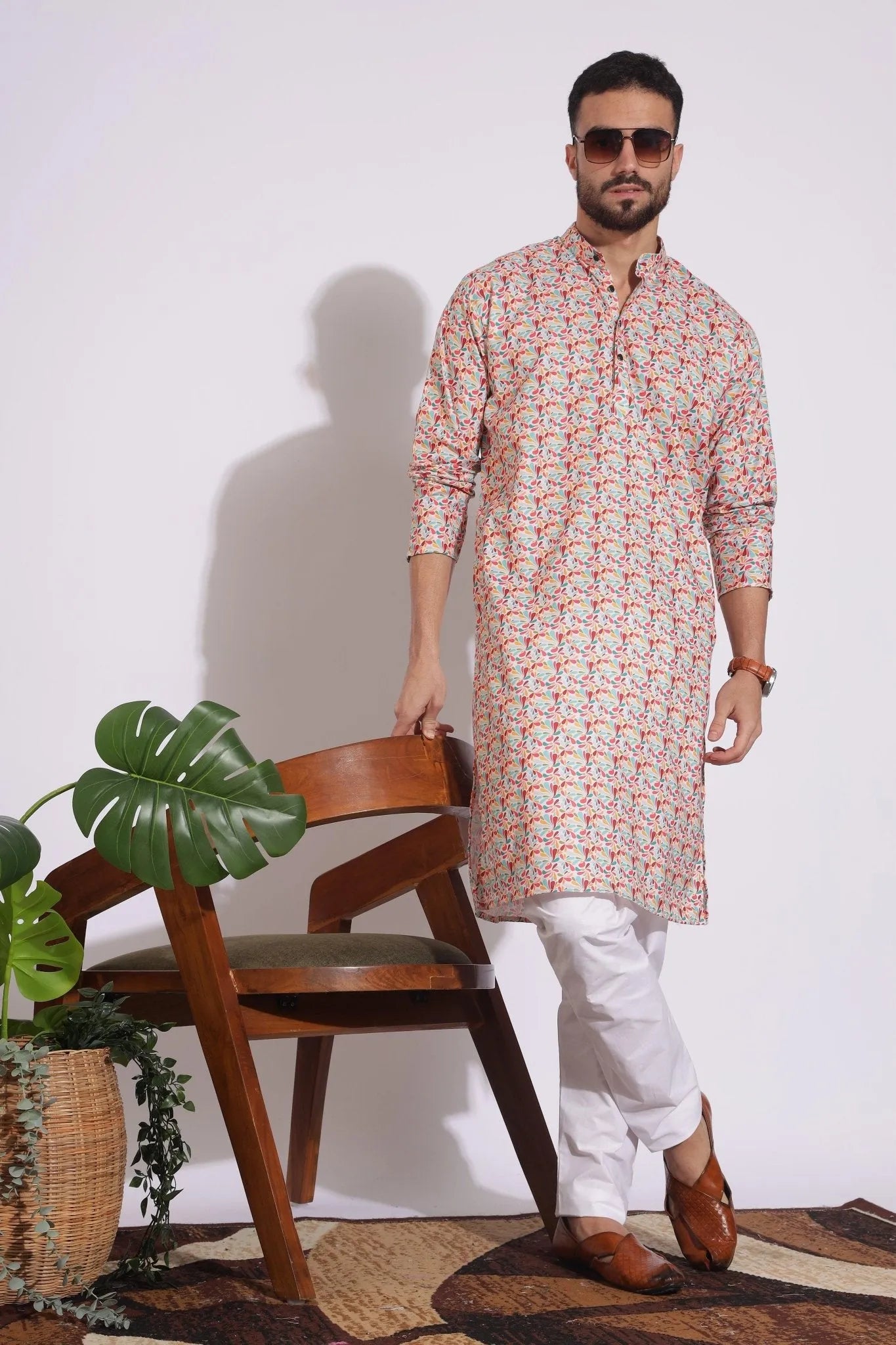 Stylish Print Multi Color Floral Kurta