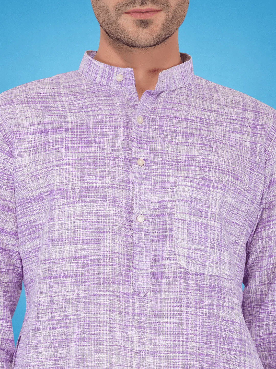 Purple Colour Khadi Kurta
