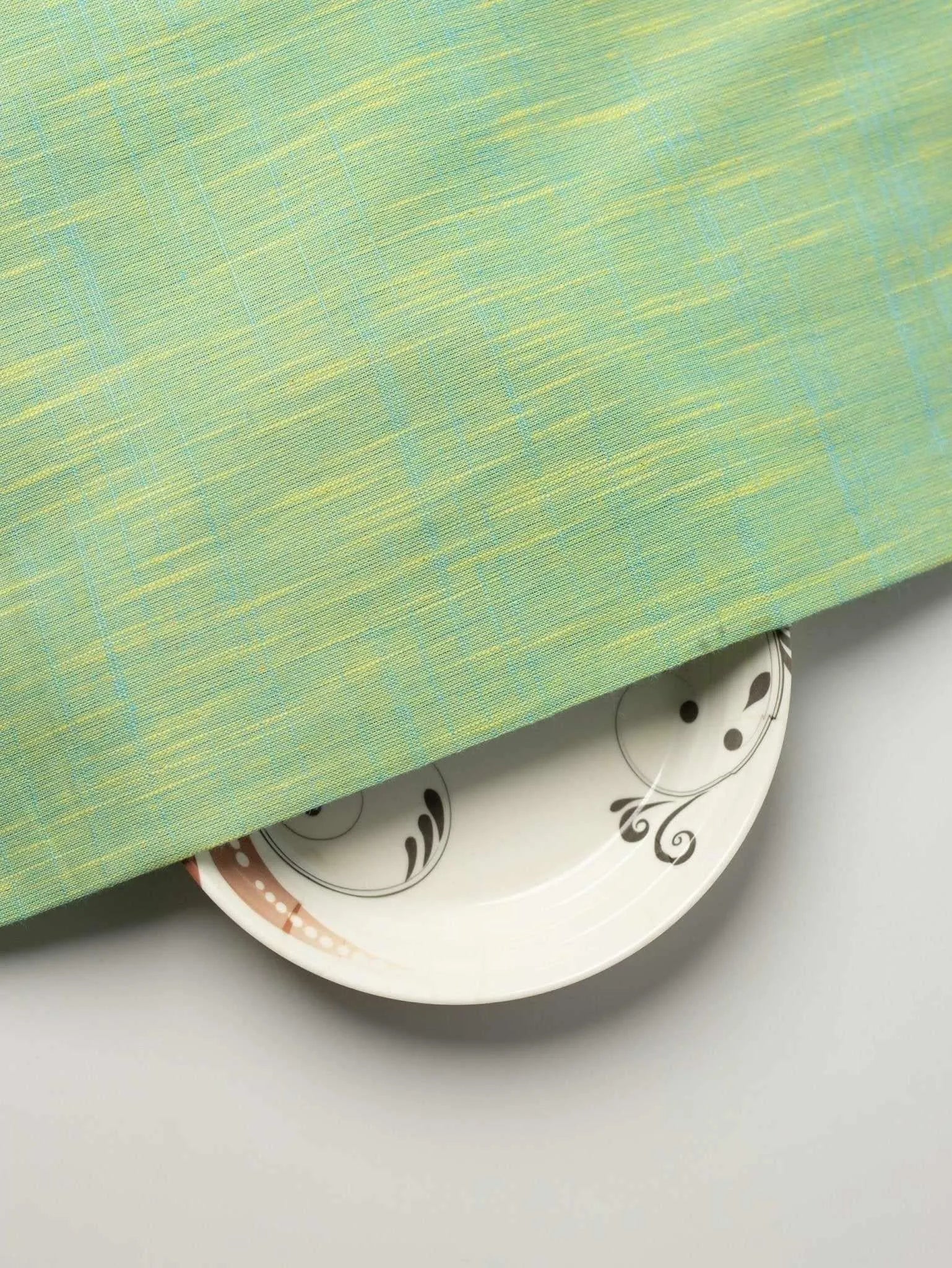 Light Green Color Traditional Pattern Khadi Fabric