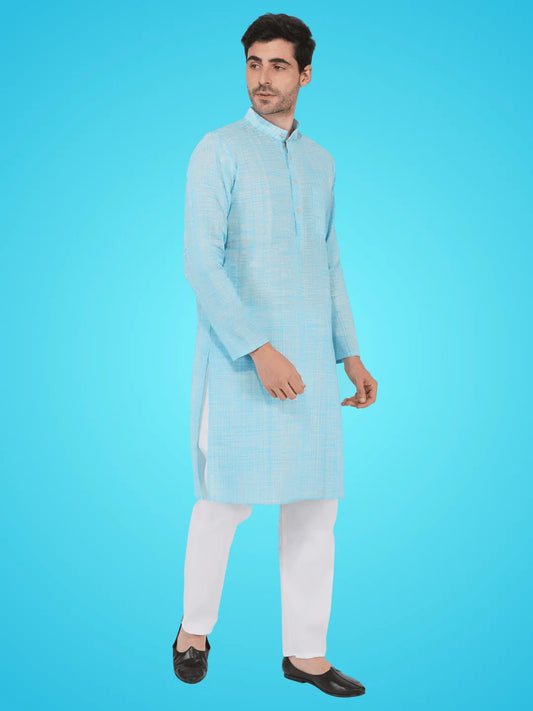 Light Blue Khadi Kurta