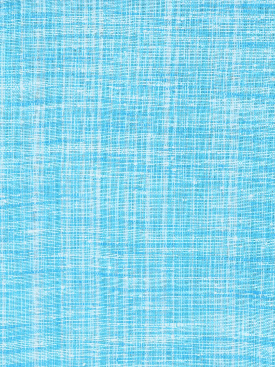 Sky Blue Traditional Pattern Cotton Khadi Fabric