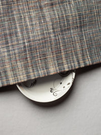 Pure Khadi Fabric - Bluish Gray Traditional Pattern (Handwoven Cotton)