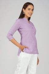 Women's Khadi Short Kurti Lavander