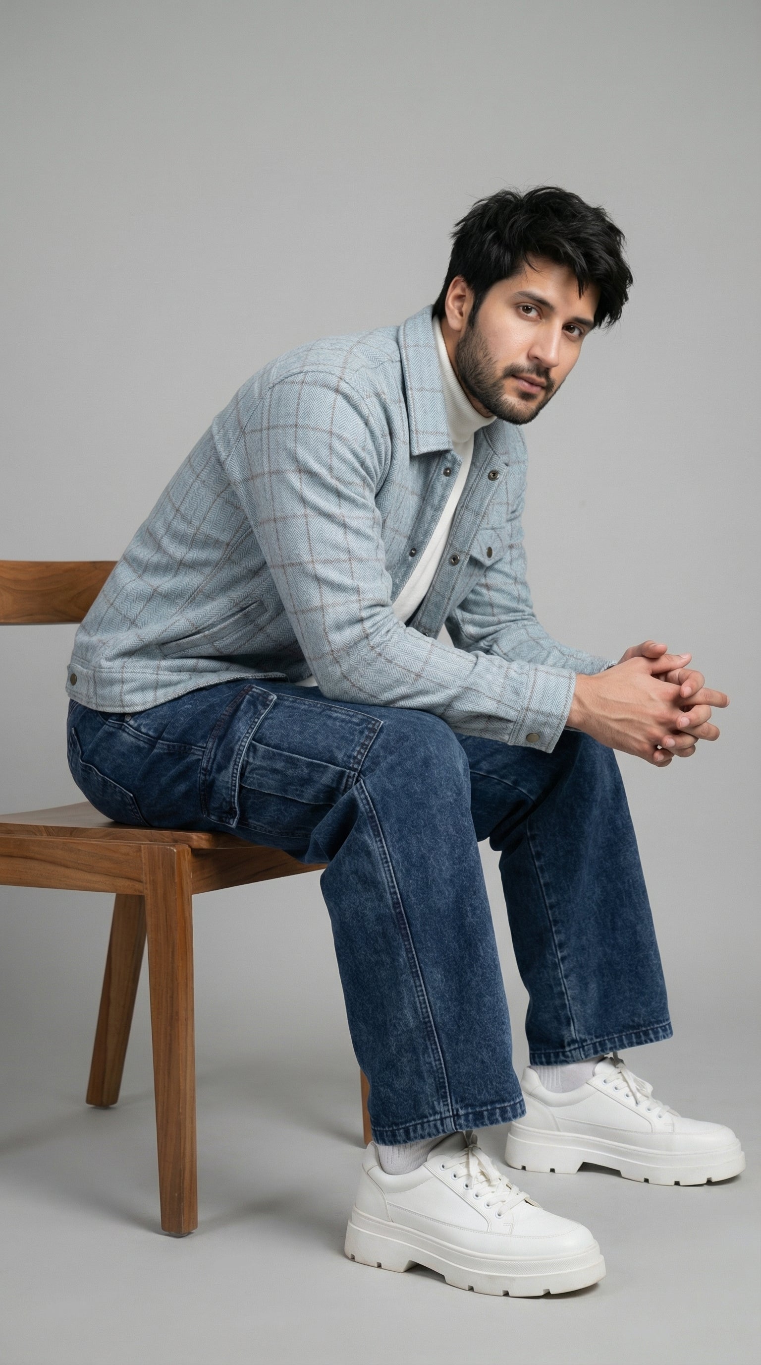 Men’s Grey Classic Wool Overshirt