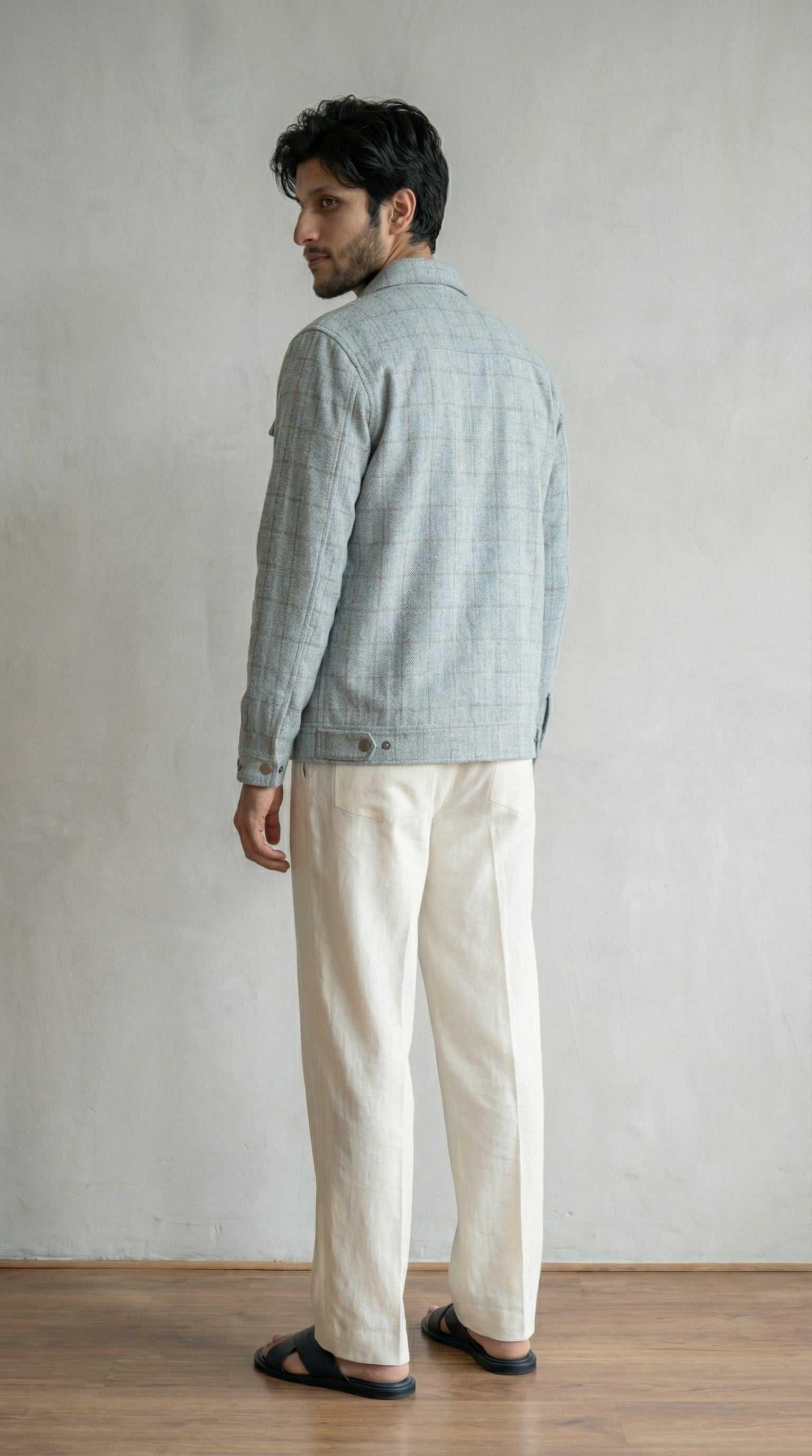 Men’s Grey Classic Wool Overshirt