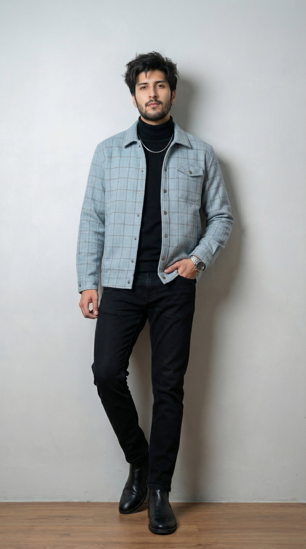 Men’s Grey Classic Wool Overshirt