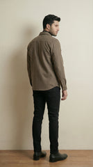 Men’s Brown Classic Wool Overshirt