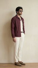 Men’s Wine Classic Wool Overshirt