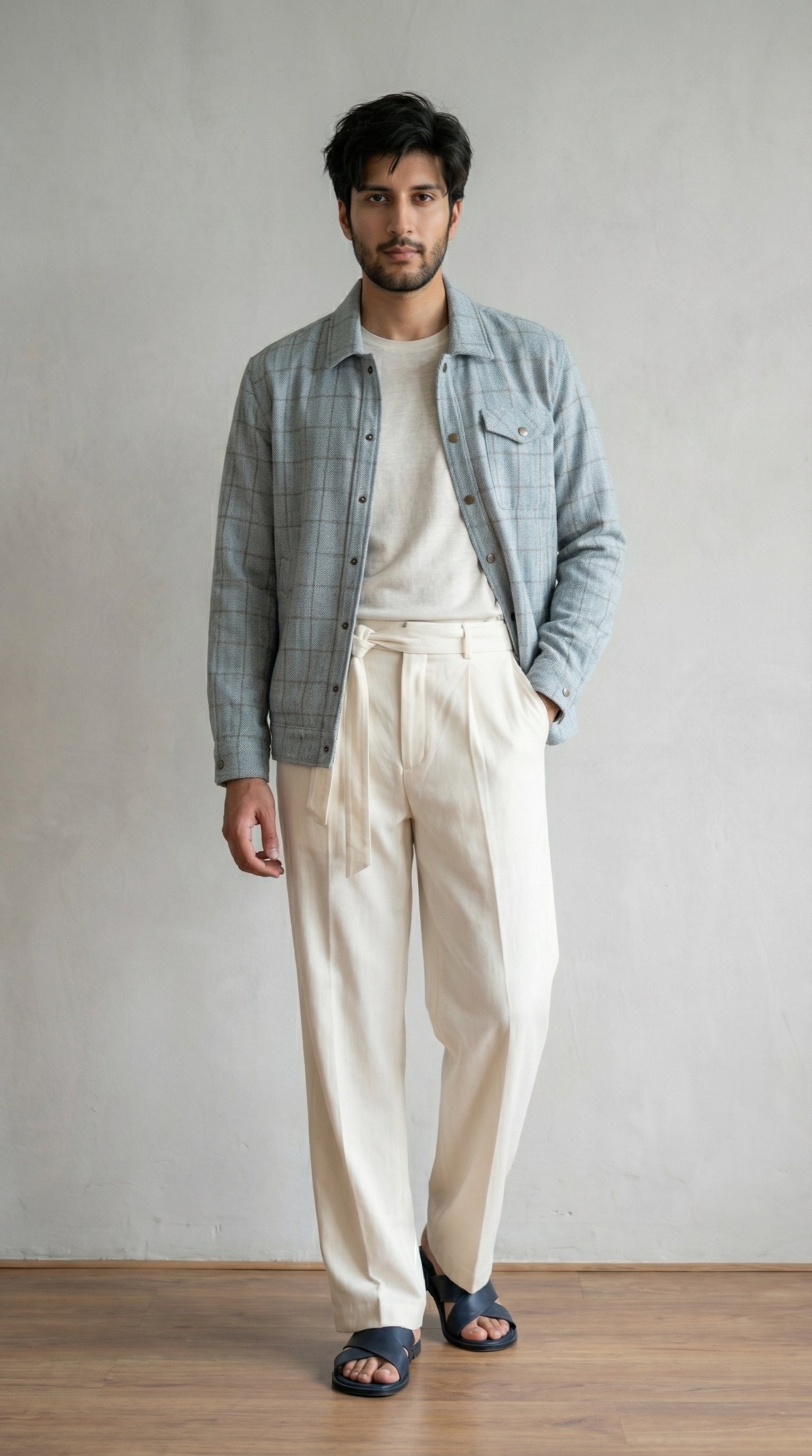 Men’s Grey Classic Wool Overshirt