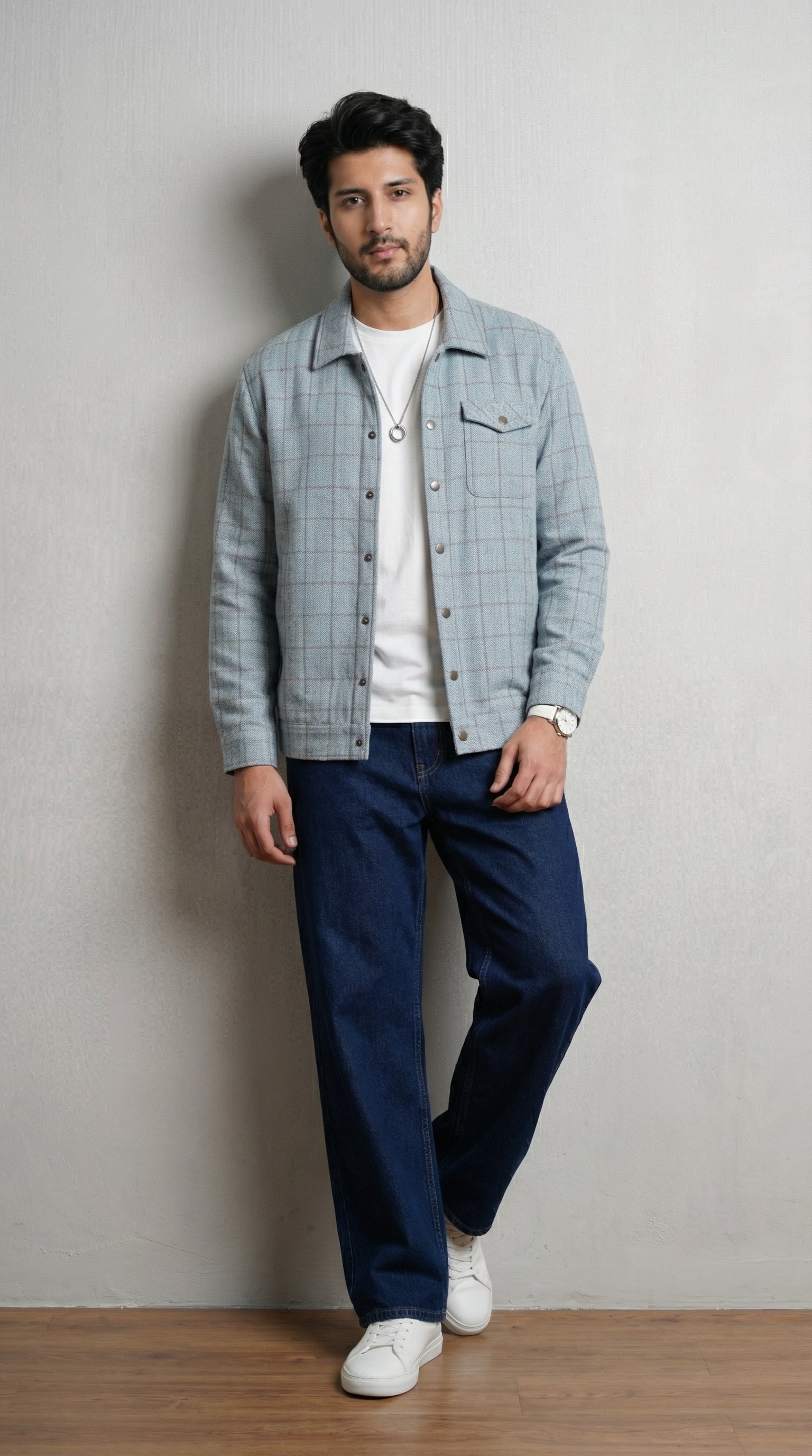 Men’s Grey Classic Wool Overshirt