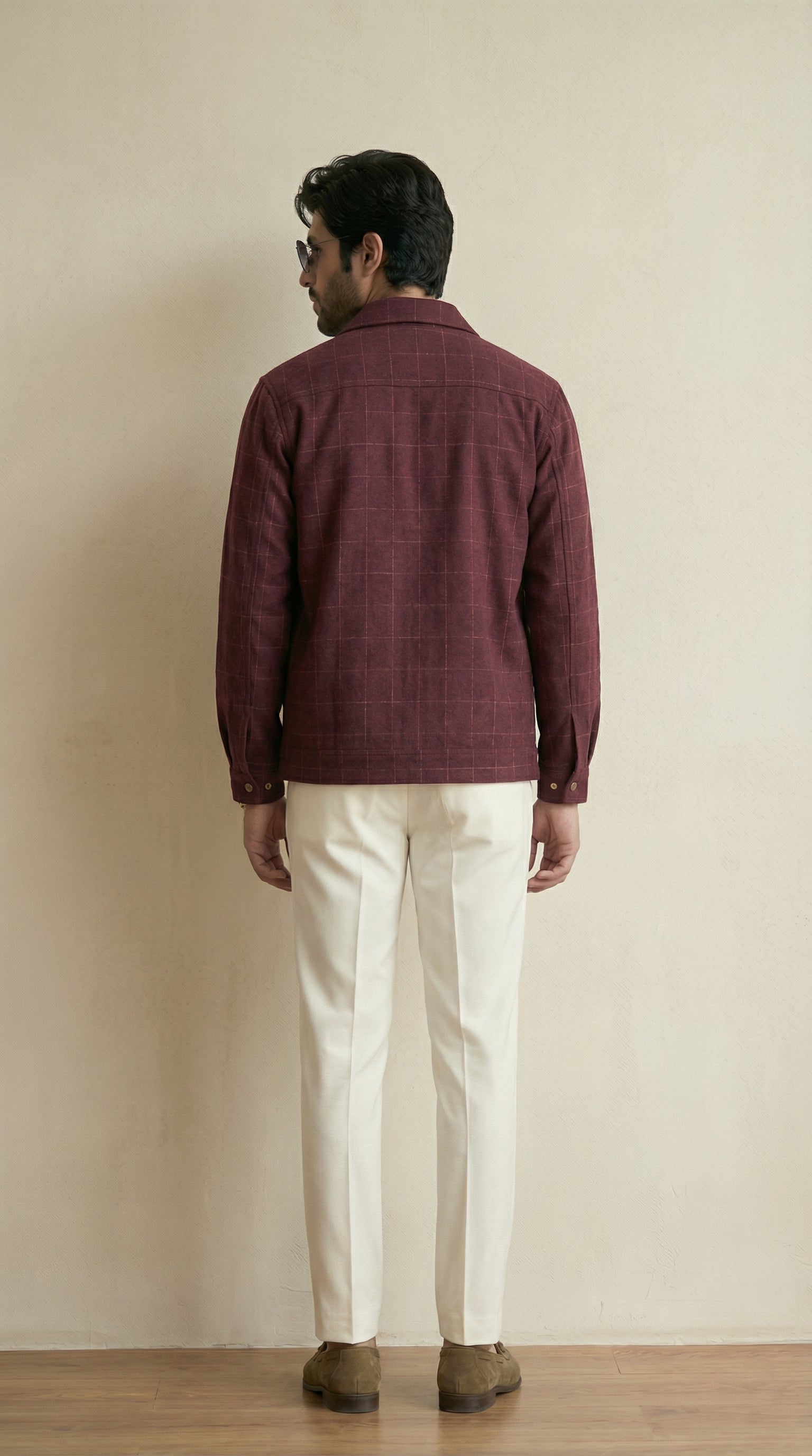 Men’s Wine Classic Wool Overshirt