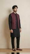Burgundy Signature Nehru Fit Jacket | 100% Woolen