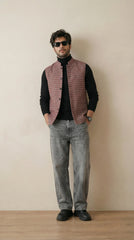 Deep Red Signature Nehru Fit Jacket | 100% Woolen