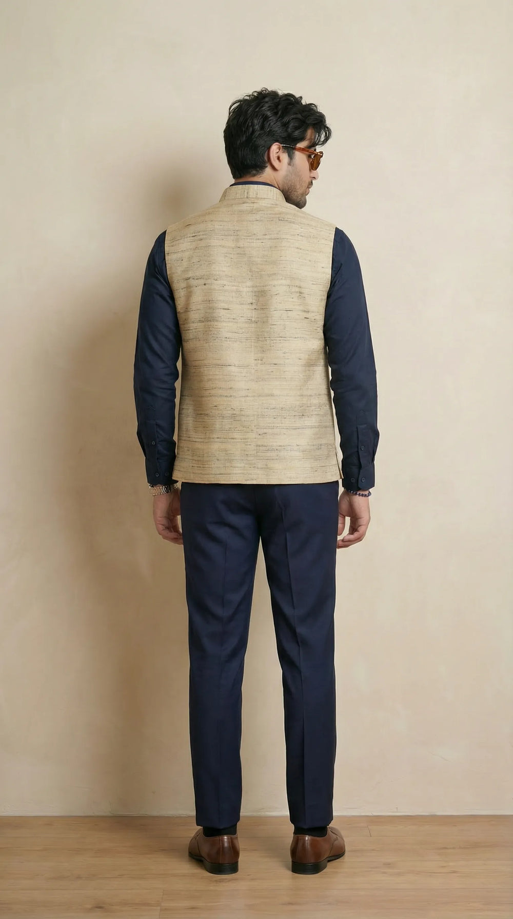 Silk Pale Yellow  Signature Nehru Fit Jacket | 100% Woollen
