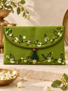 Mangalam Patra Bel Buti hand embroidered Khadi shagun envelope