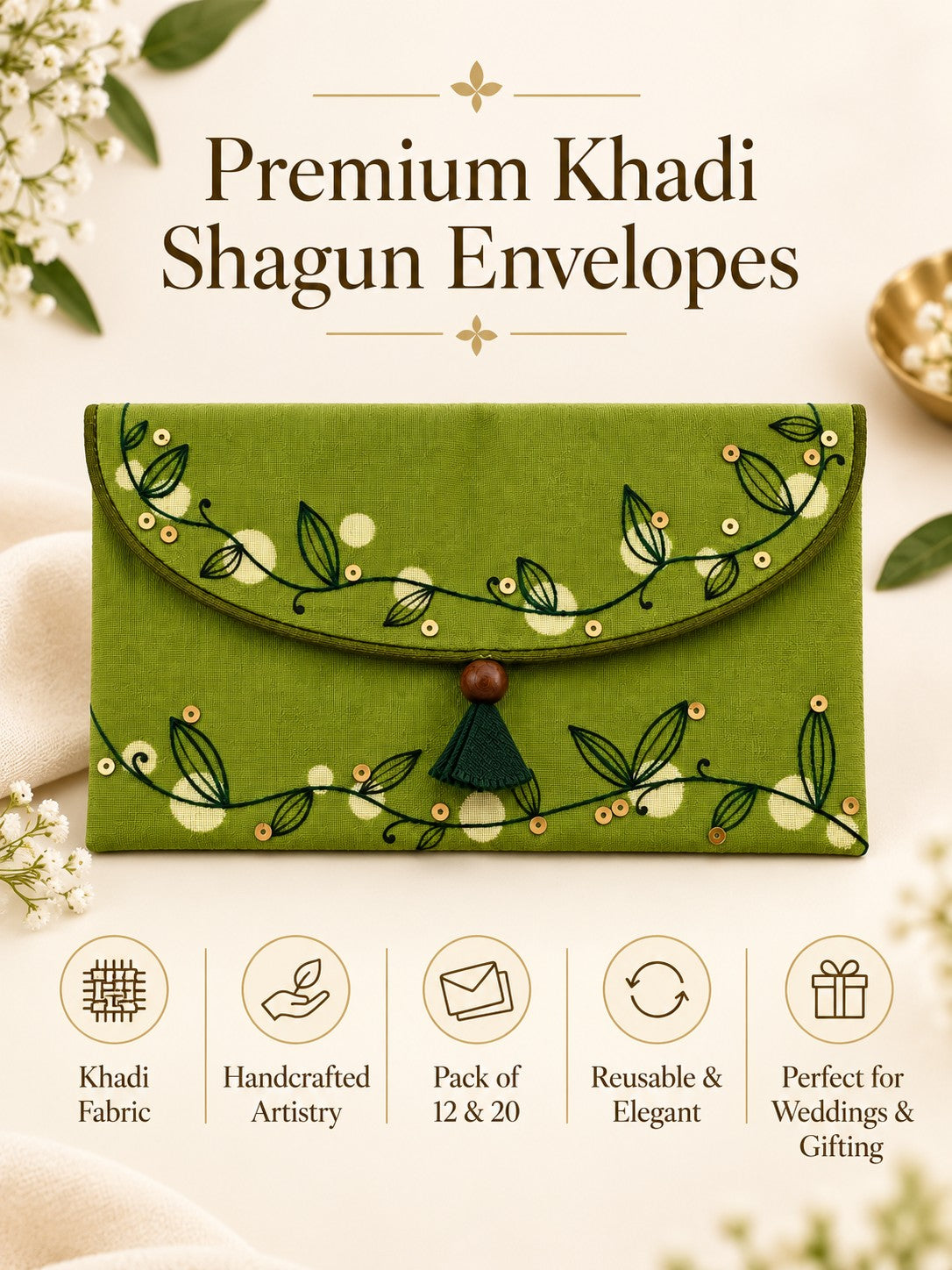 Premium Khadi shagun envelope features