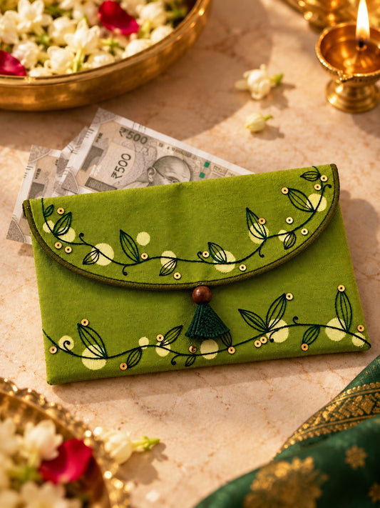 Bel Buti Khadi shagun envelope with Rs 500 notes