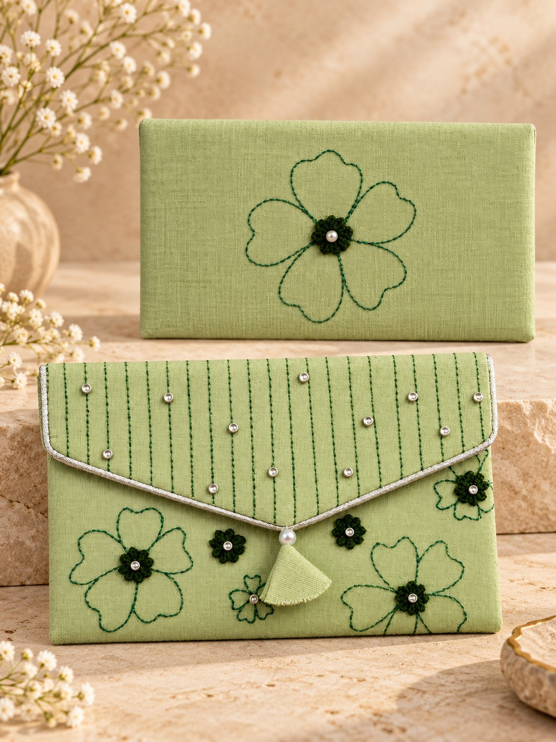 Front and back of the Dhaani Khadi shagun envelope